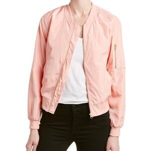 LOVE TREE Lightweight Bomber Jacket Pink Rose Satin style Size Small LIKE NEW